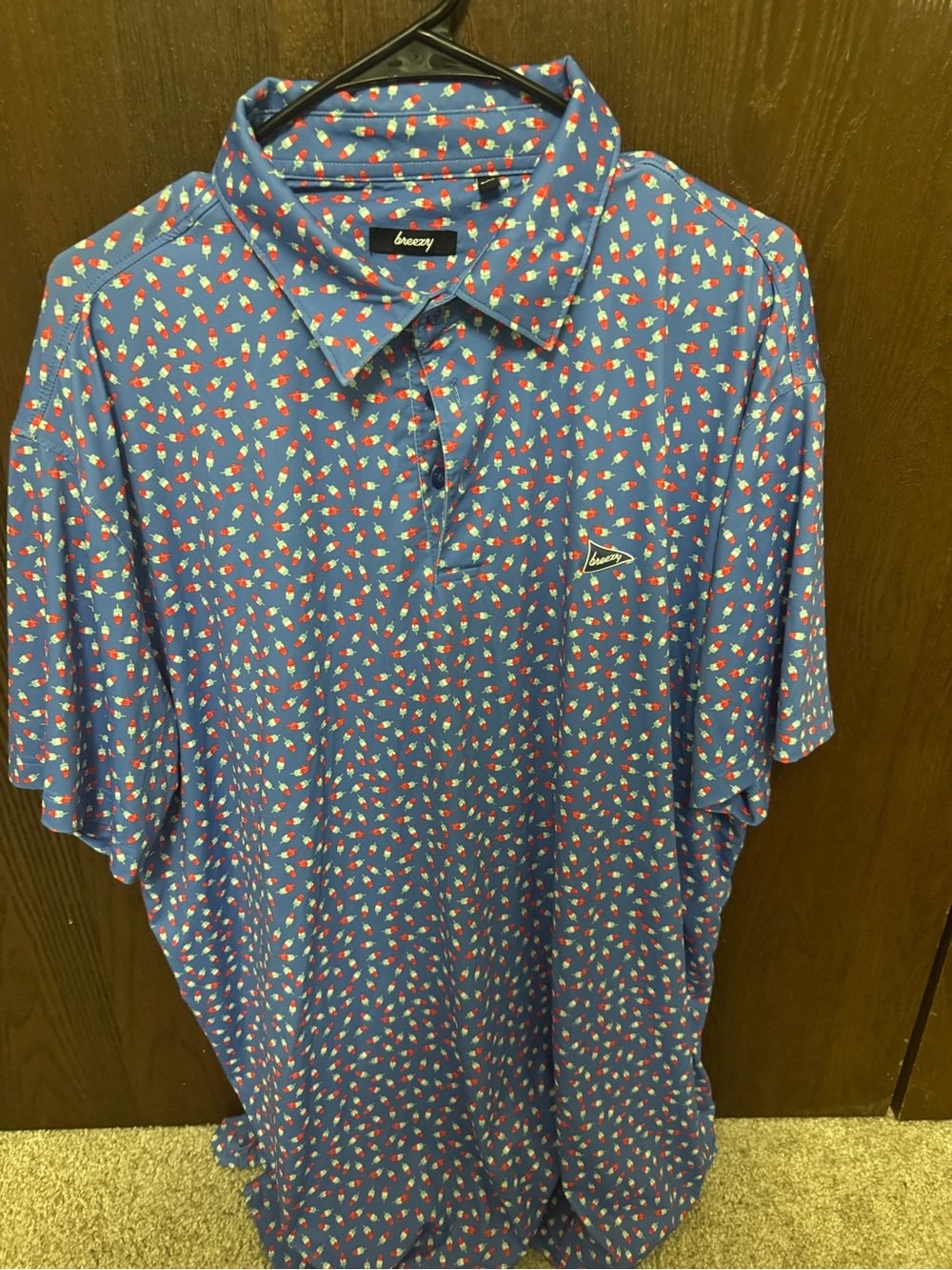 Breezy Blue Floral-Print Men’s Polo
